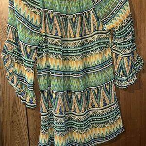 Colorful Geometric Patterned Dress